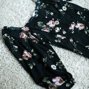 Mango Floral Black Dress